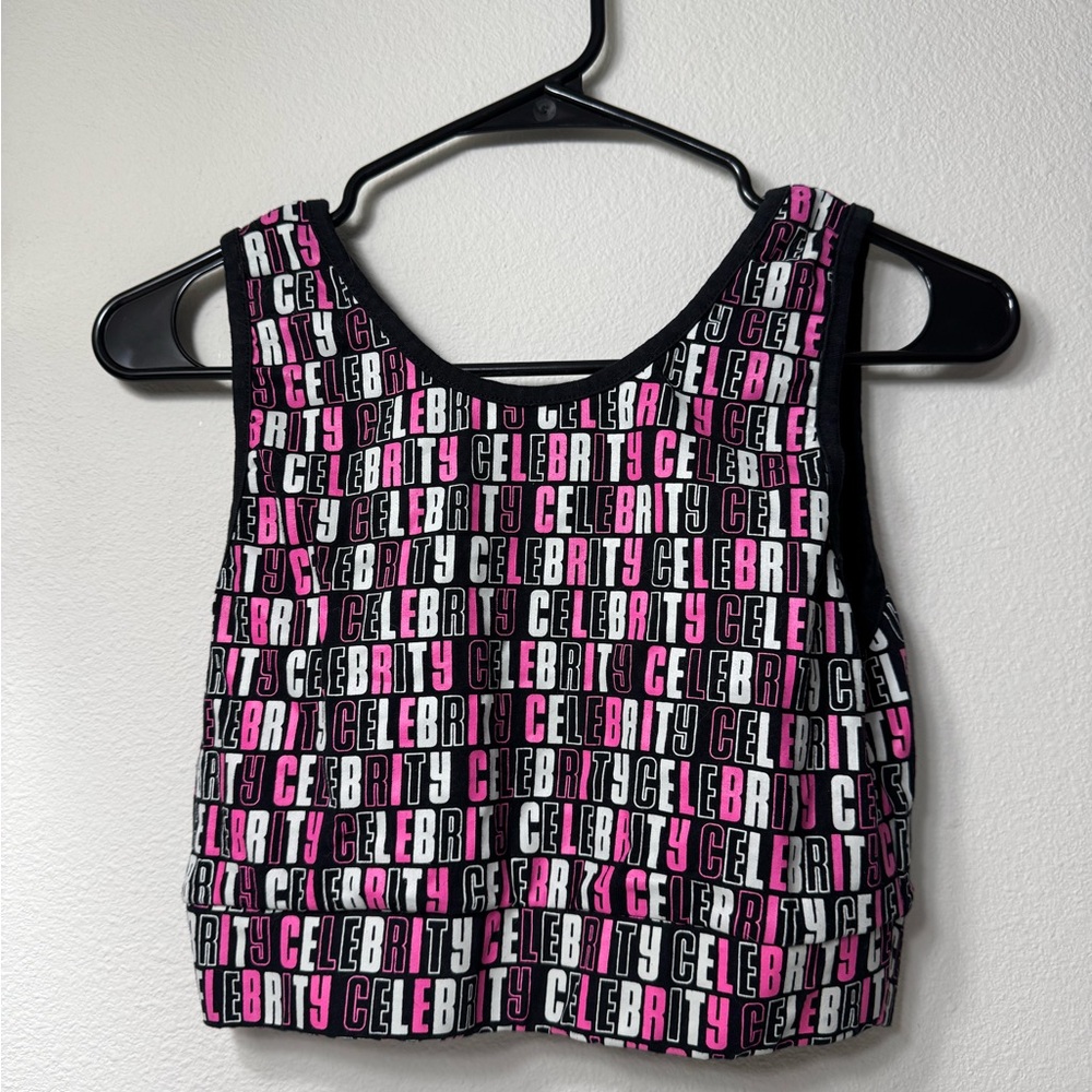 Celebrity Pink Graphic Crop Top
